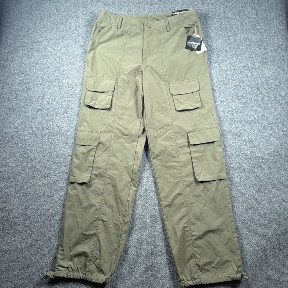 Harper & Ivy Cargo Pants Womens Medium Green Four Leaf Clover Utility‎ NWT